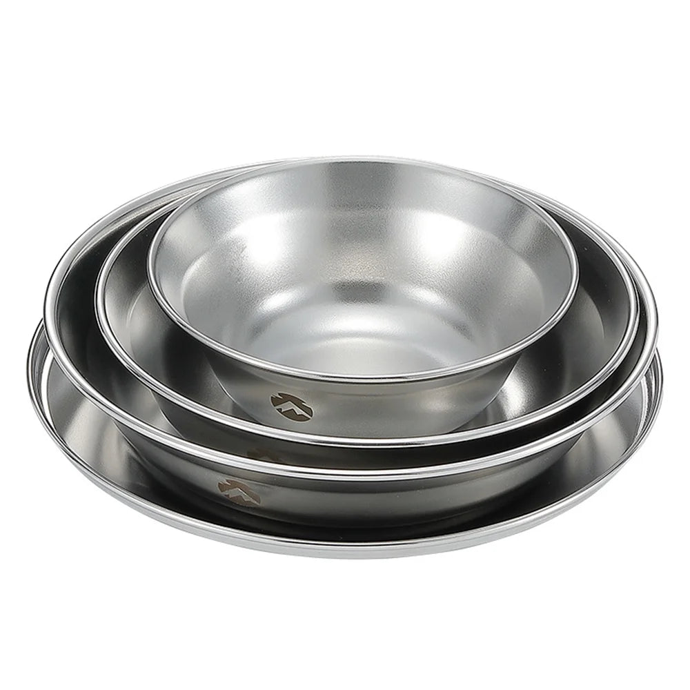 Stainless Steel Plates and Bowls Set A51534