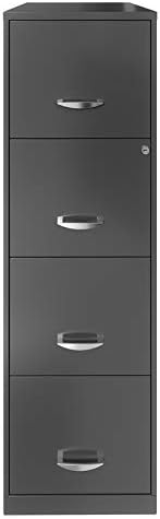 18 Deep 4 Drawer Metal File Cabinet Charcoal V9762