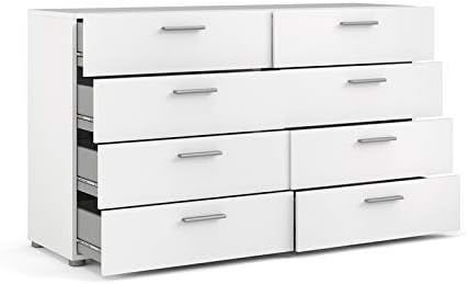 White 8 Drawer Double Dresser and Nightstand L371104