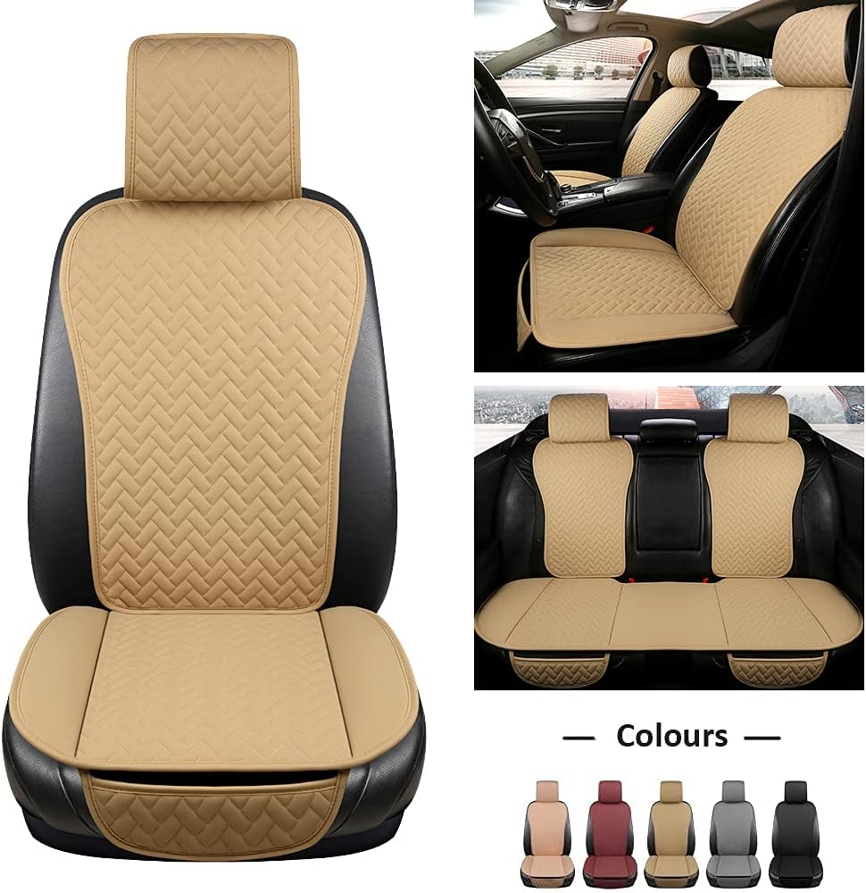 Black PU Leather Car Seat Covers Full Set V353451