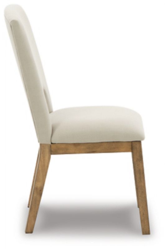 Light Brown & Beige Upholstered Side Chair, 2 Count F1605