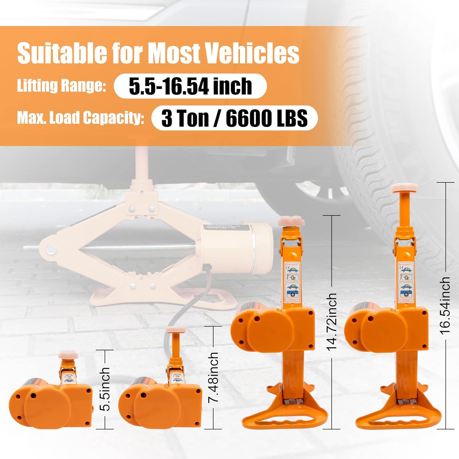 3 Ton Electric Car Jack with Electric Wrench V7981