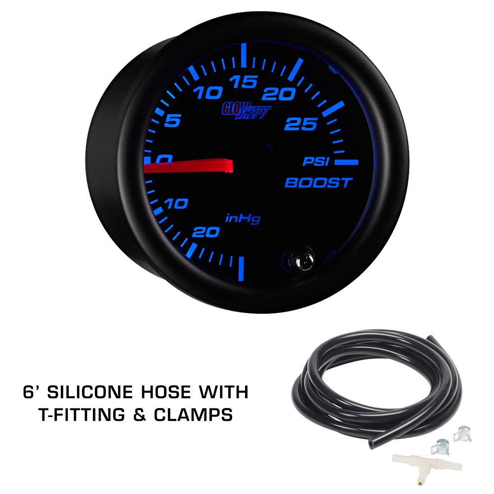 Tinted 7 Color 30 PSI Boost Vacuum Oil Pressure Oil Temperature Gauges Black Triple Pillar Pod N27529
