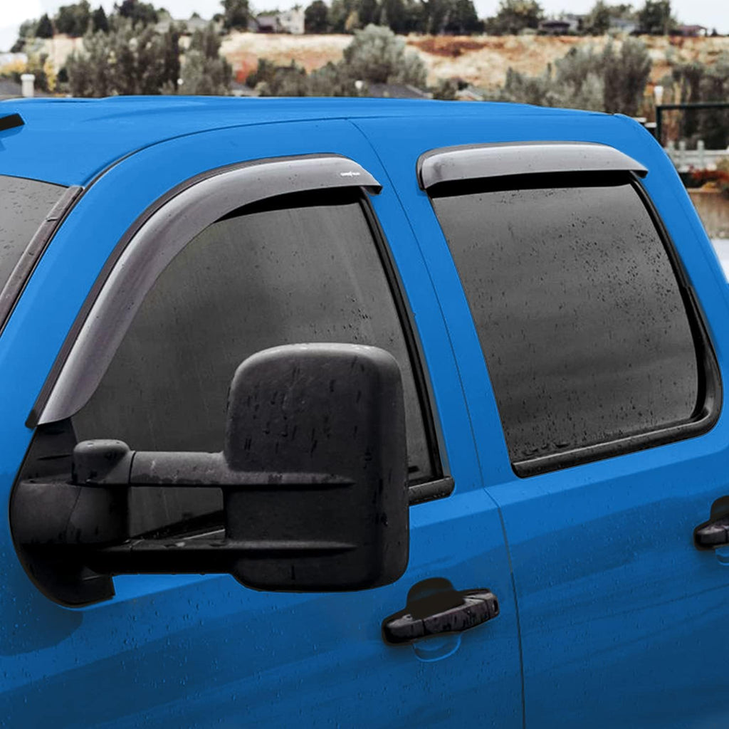 Shatterproof Tape-on Window Deflectors for GMC Sierra Crew Cab, 4 pcs F491409