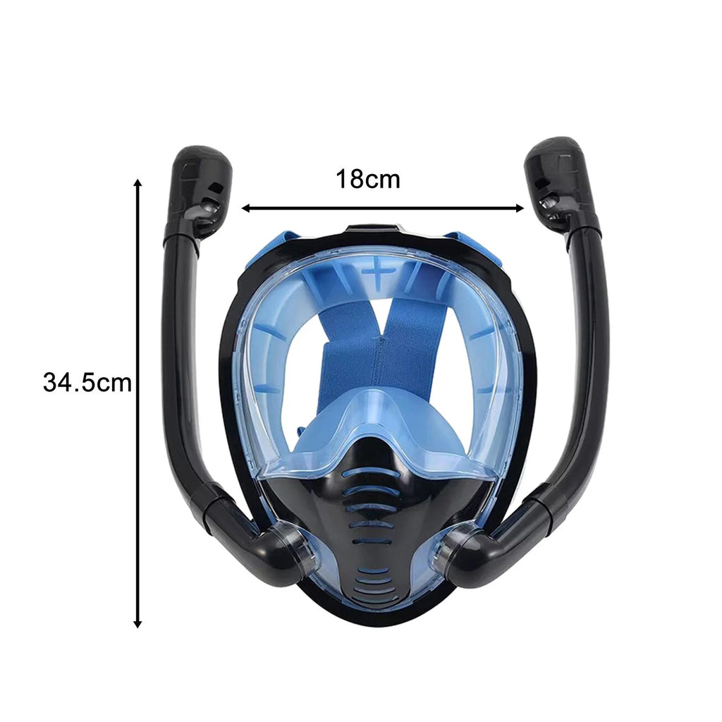 Blue Double Tube Snorkeling Goggles with Camera Mount L996680