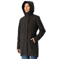 Black Waterproof Hooded Rain Jacket V3314