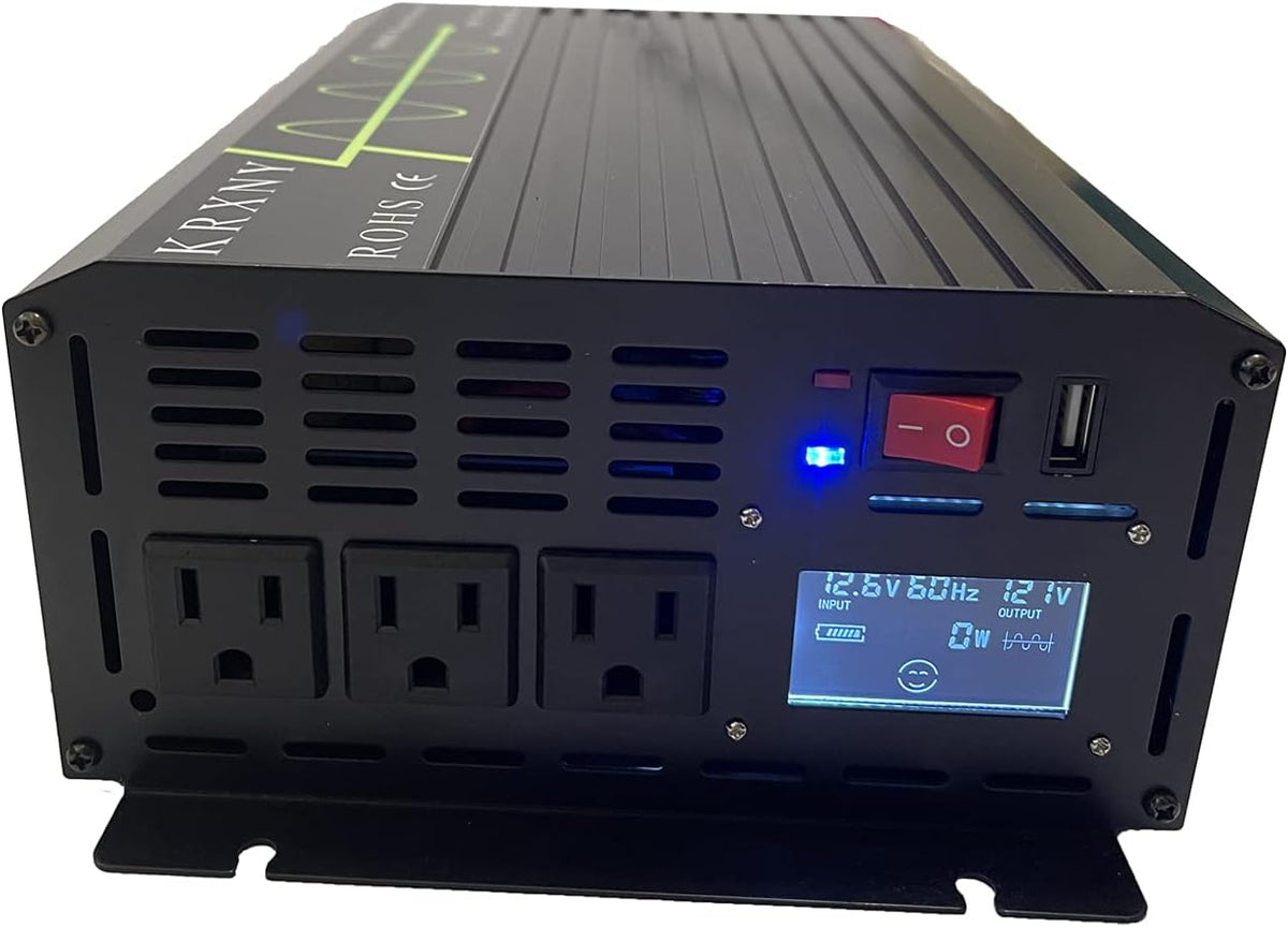1000W Pure Sine Wave Power Inverter 12V DC to 110V AC with USB Port O769086