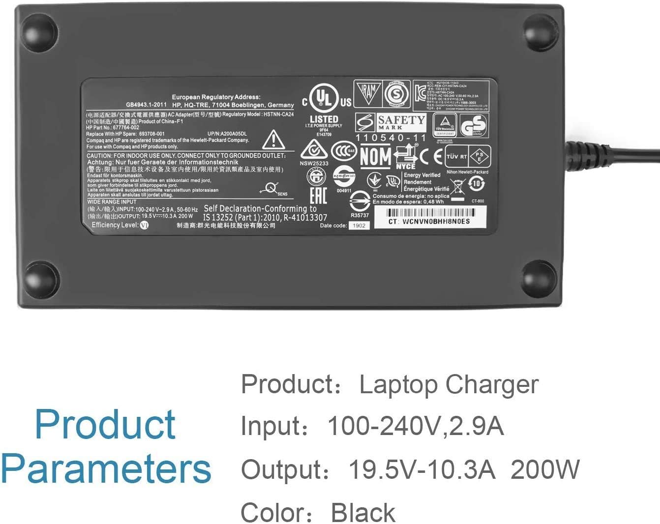 200W 19.5V 10.3A Charger Power Adapter Pack of 2 B300138