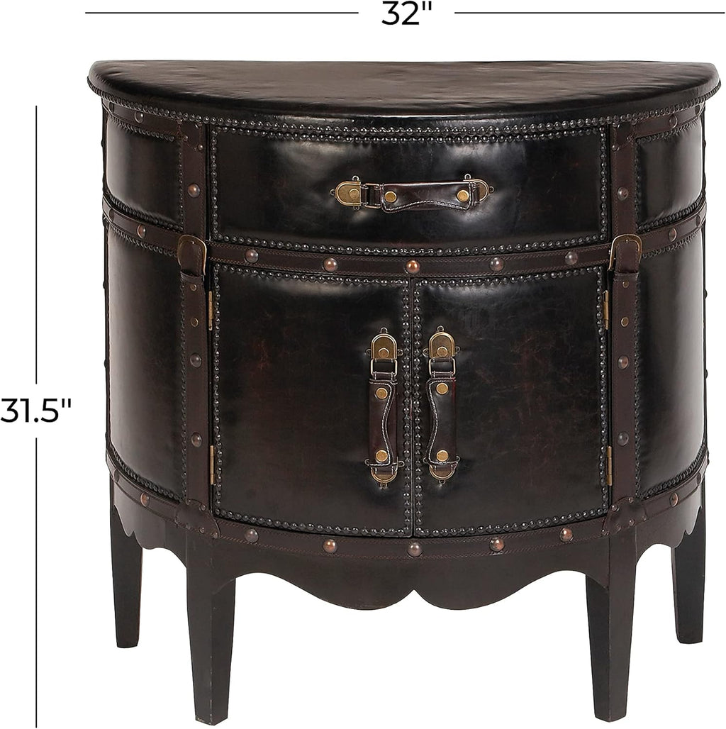 Wood Leather Cabinet H8370