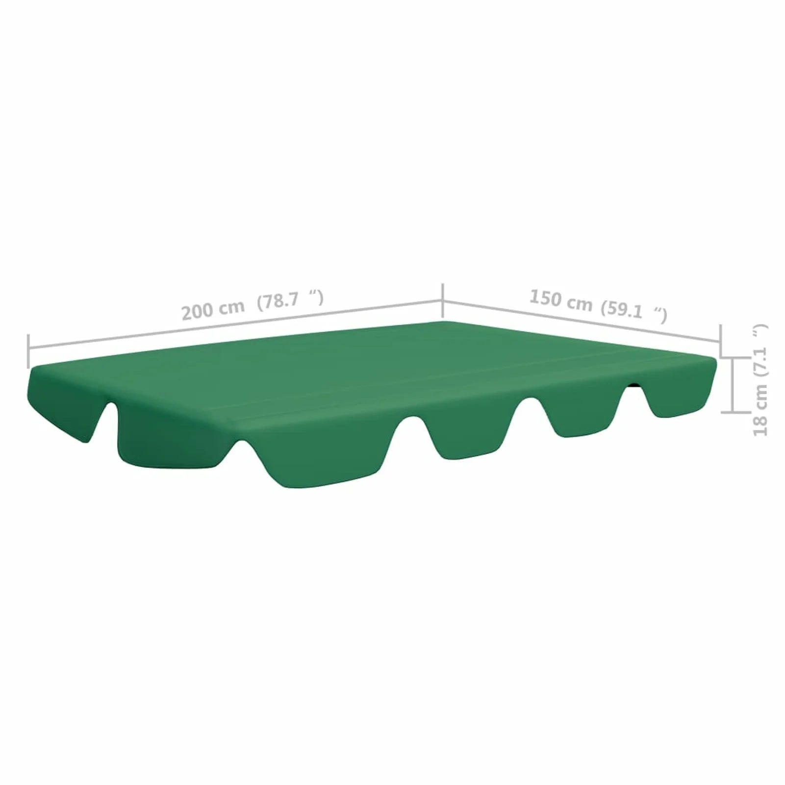 Green Replacement Canopy for Garden Swing 89"x73.2" 270 g/m² T375