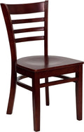 Black Vinyl Seat Ladder Back Cherry Wood Chair A970