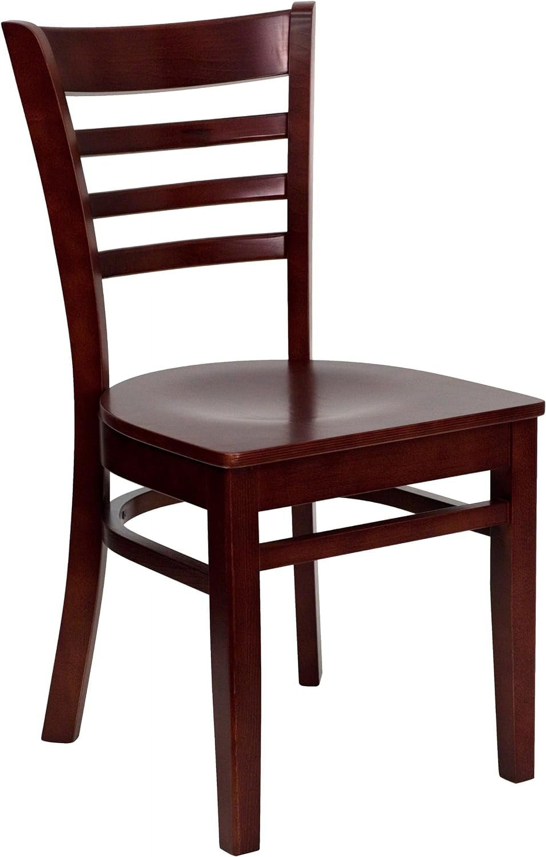Black Vinyl Seat Ladder Back Cherry Wood Chair A970