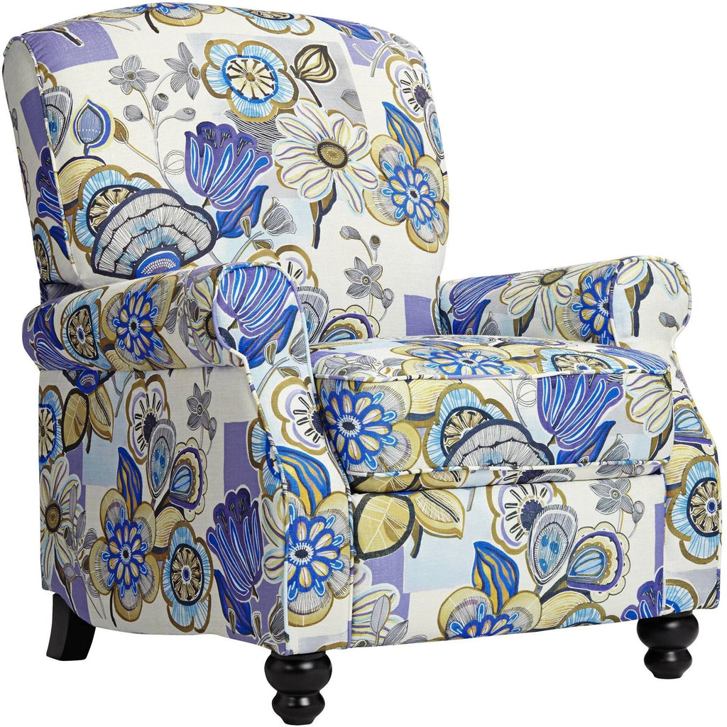 Indigo Floral Push Back Recliner Chair M9414