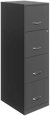18 Deep 4 Drawer Metal File Cabinet Charcoal V9762