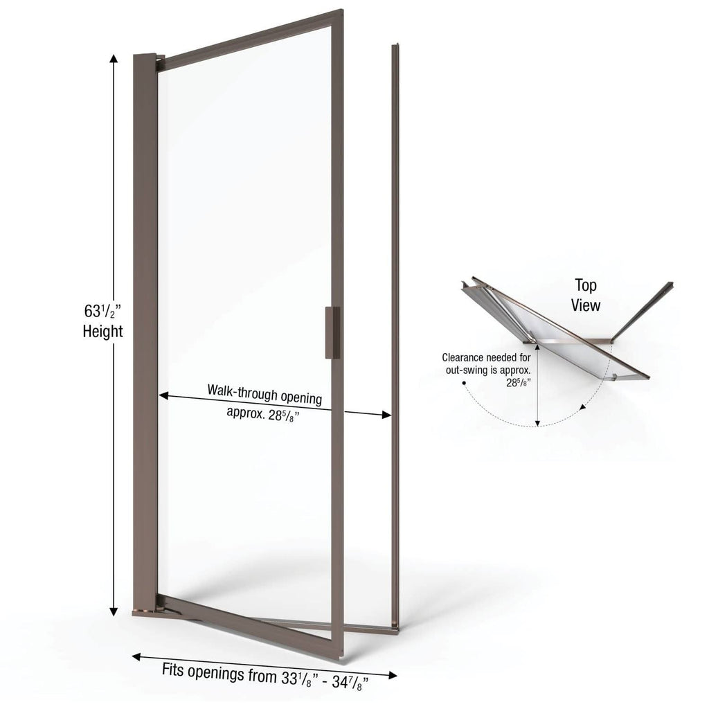Pivot Framed Shower Door with Silver C474