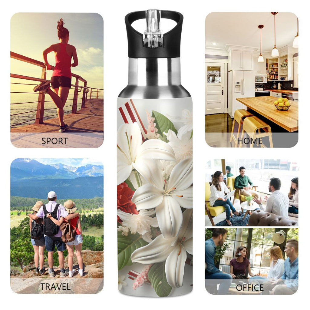 Stainless Steel Insulated Water Bottle with Straw Lid S605