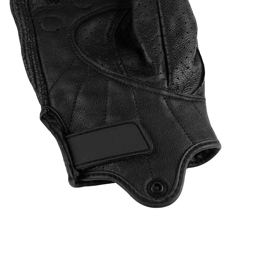 Perforated Full Finger Leather Motorcycle Gloves P13830