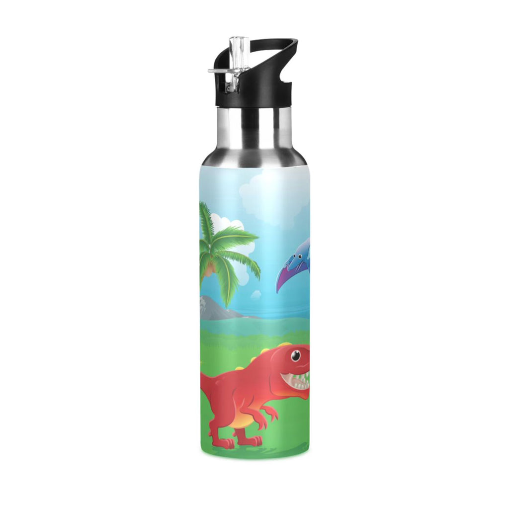 Red Stainless Steel Water Bottle with Straw Lid 20 OZ W587