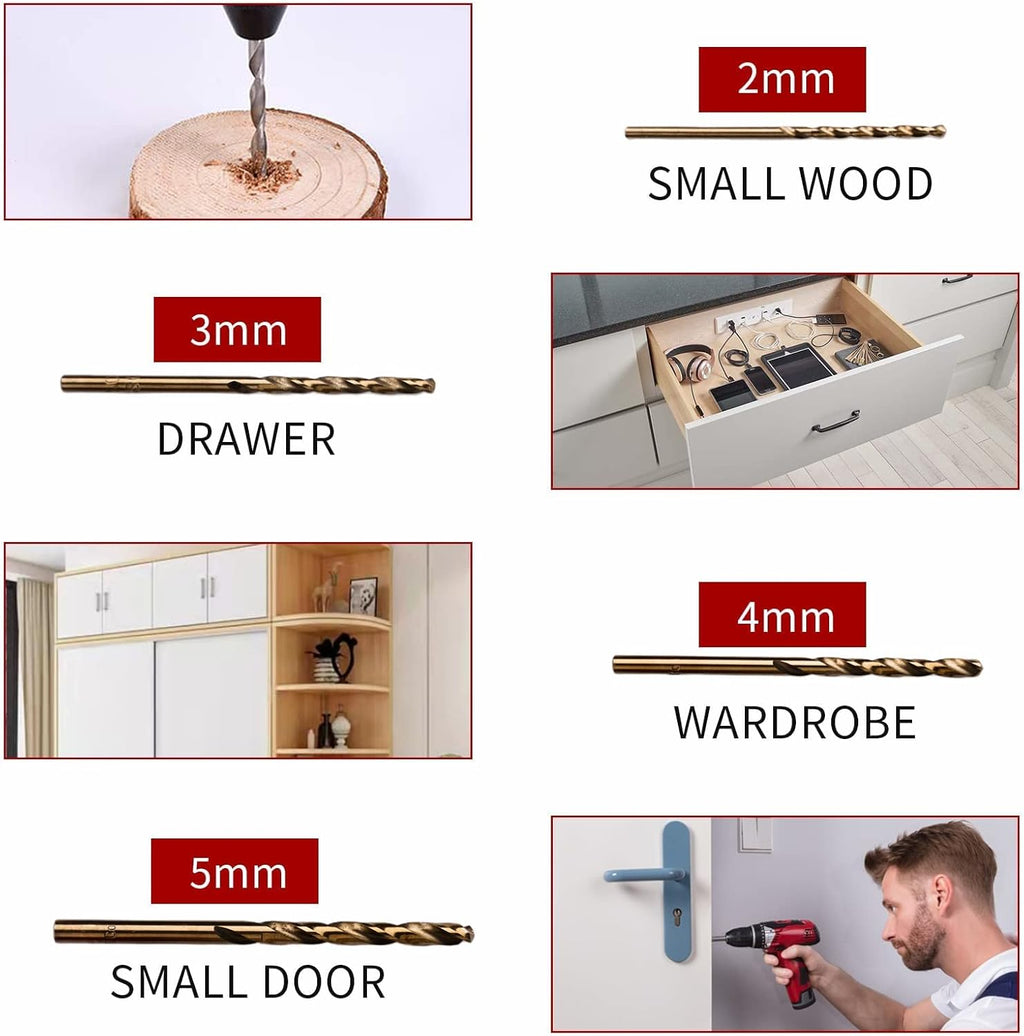 Aluminum Alloy Cabinet Handle Template Tool with Automatic Center Punch and 4 Drill Bits, Pack of 2 O2475