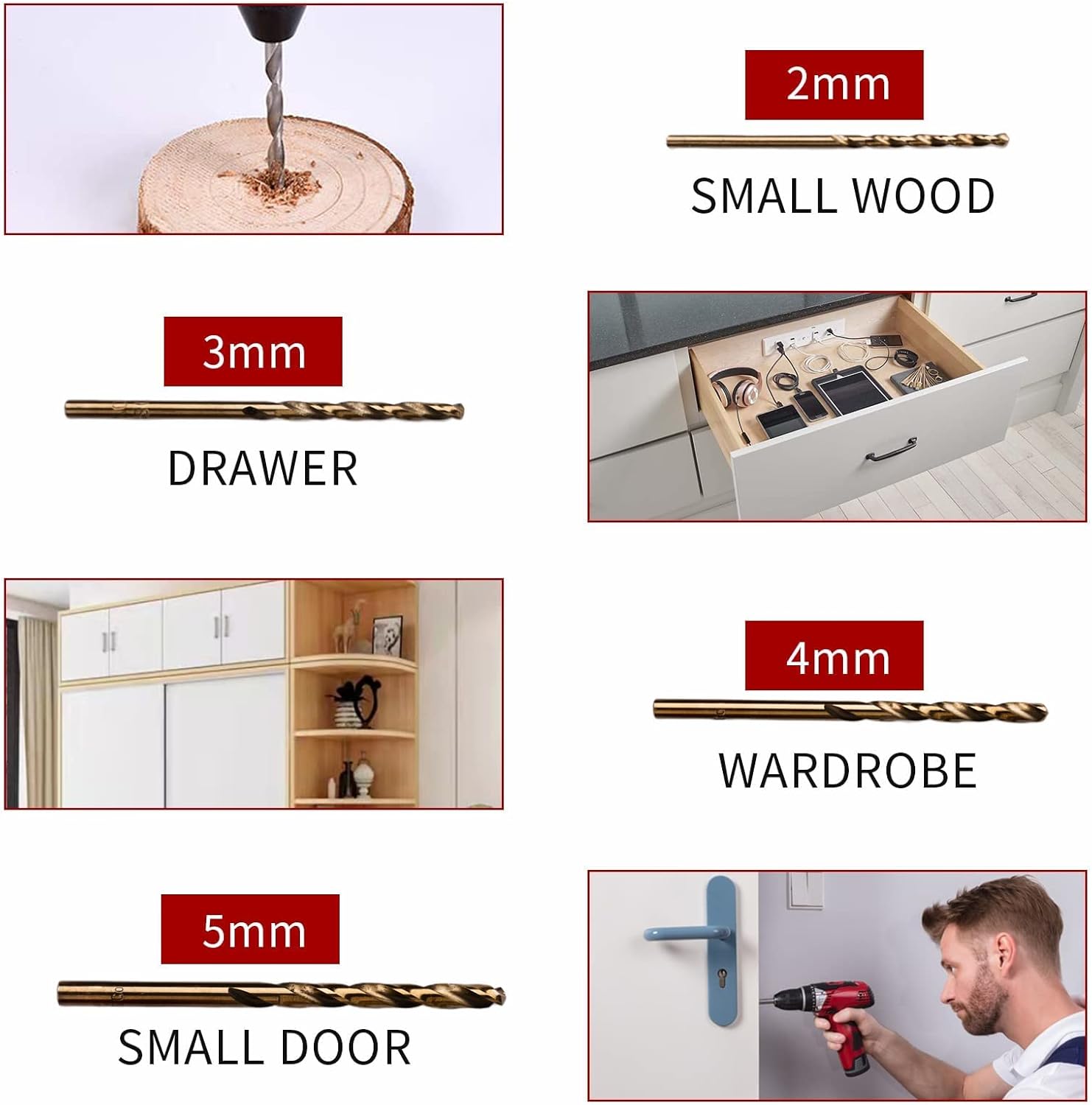 Aluminum Alloy Cabinet Handle Template Tool with Automatic Center Punch and 4 Drill Bits, Pack of 2 O2475