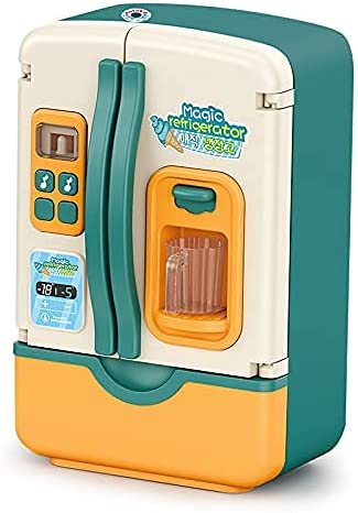 Kids Kitchen Toys Fridge Refrigerator Play Kitchen Set with Accessories Music and Light D541