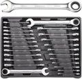 24-Piece Chrome Vanadium Steel Ratcheting Combination Wrench Set with Metric & SAE 72-Tooth X9562