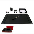 Black Leather 6 Piece Desk Set C793