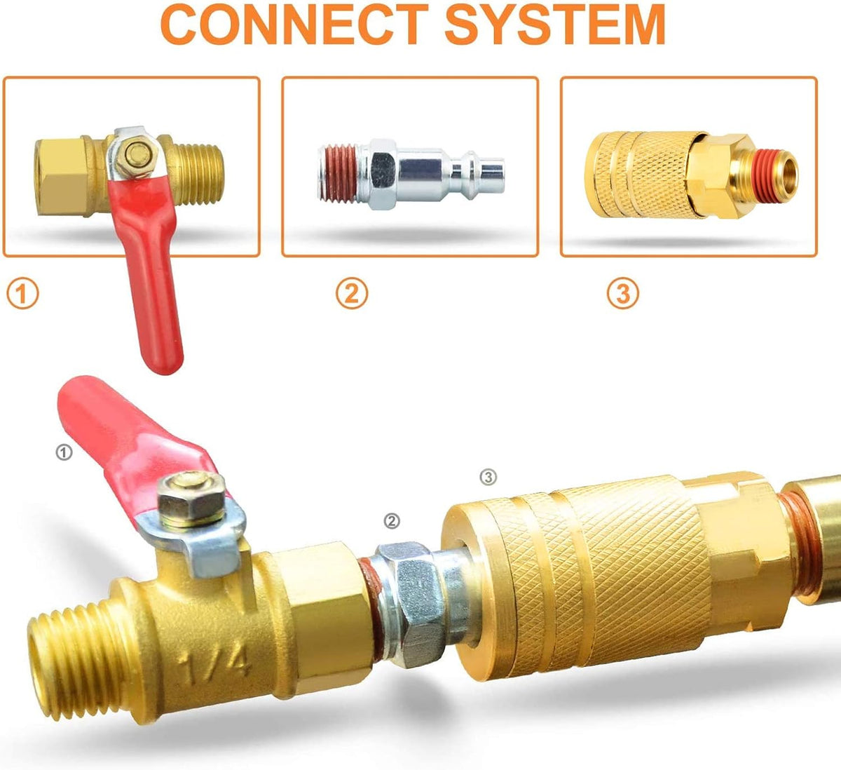 12PCS 1/4-Inch Brass Quick Connect Air Coupler C73949