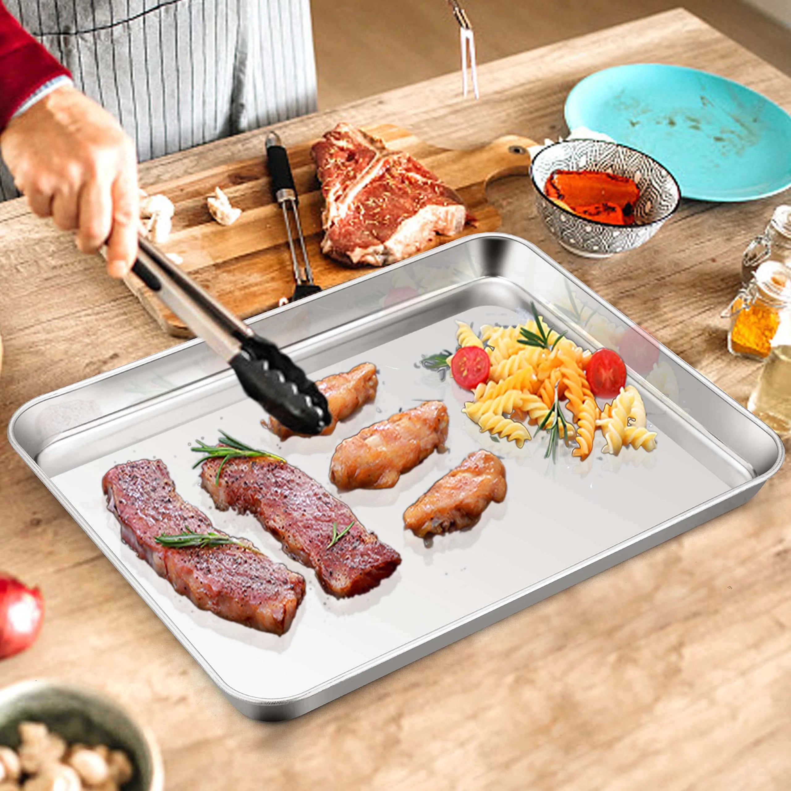 Stainless Steel Rimmed Half Sheet Baking Pan Set of 2 A470