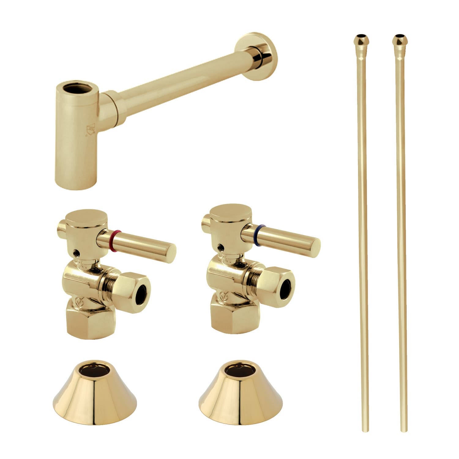Polished Brass Sink Trim Kit with Bottle Trap E602546