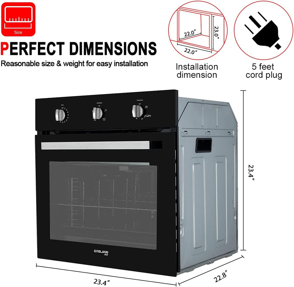 24 Built-in Natural Gas Wall Oven with Rotisserie, Black Glass Q584113