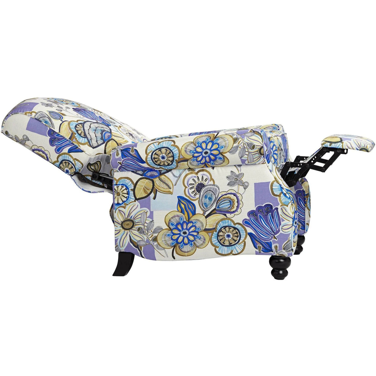 Indigo Floral Push Back Recliner Chair M9414