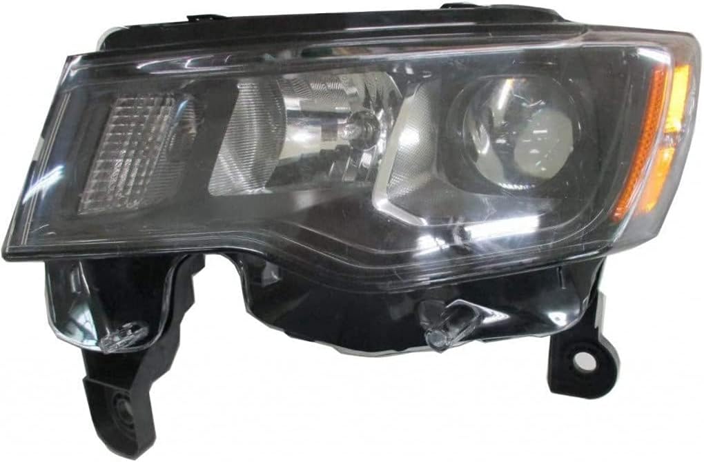 Head Light Assembly Driver and Passenger Side with Bulbs Black Housing K75393