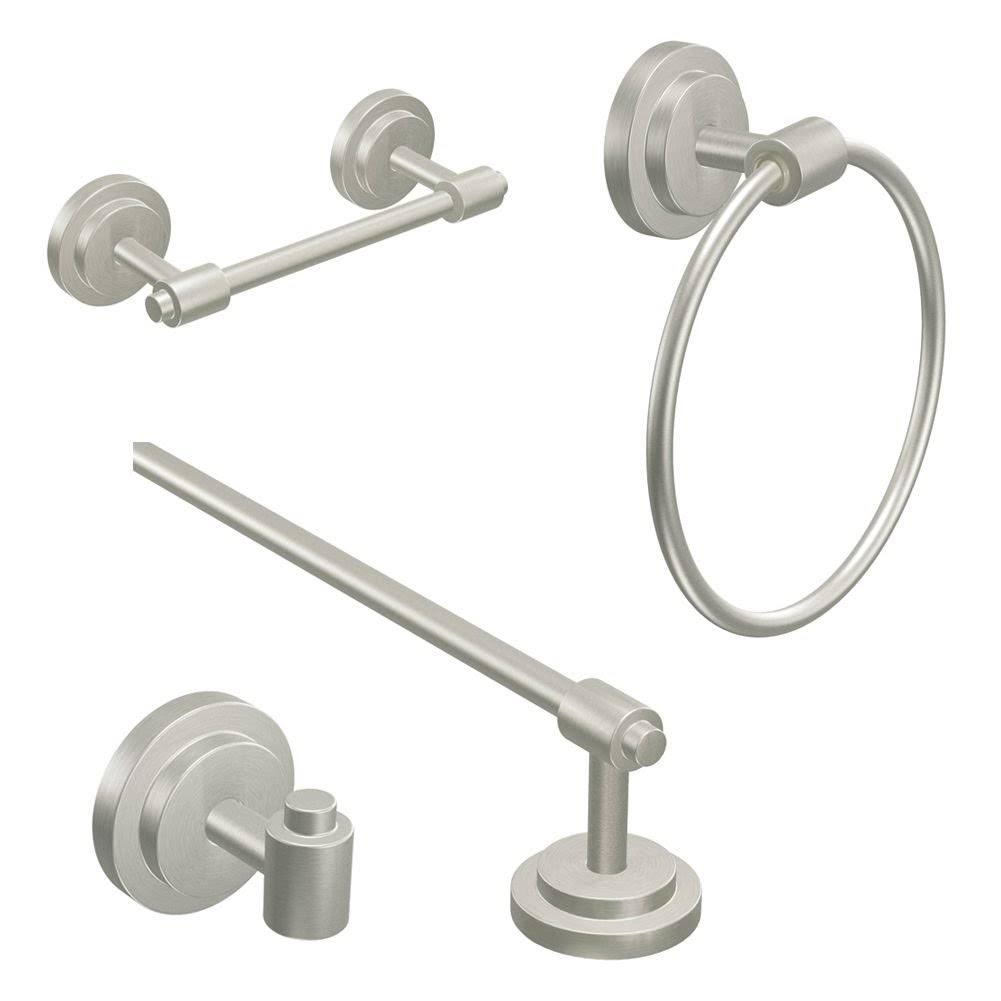 Brushed Nickel 4 Piece Bathroom Hardware Set G97136