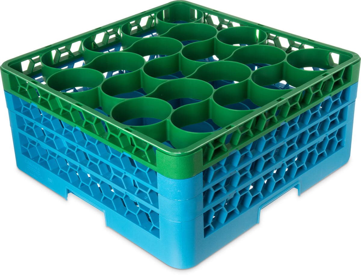 20 Compartment Glass Rack with 3 Integrated Extenders F8320