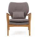 Gray Fabric Club Chair with Wooden Frame J366