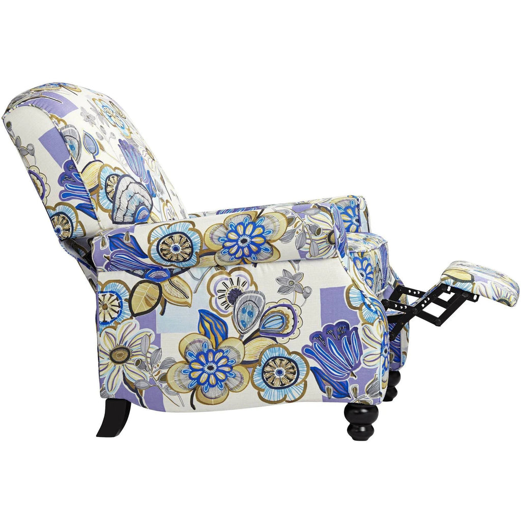 Indigo Floral Push Back Recliner Chair M9414