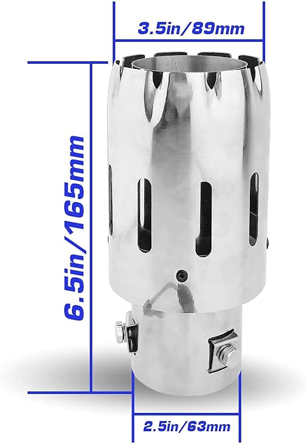 2.5" Inlet 3.5" Outlet LED Exhaust Tip Burnt Type 6.5" Length Car Exhaust Tail Pipe Pack of 2 V713274