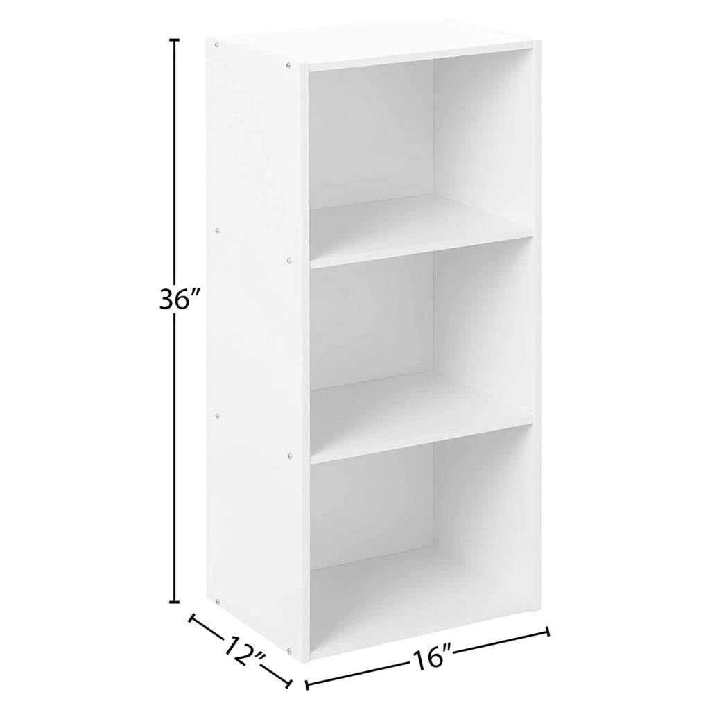 White 3-Shelf Bookcase T534