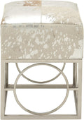 Silver Leather Stool D11997