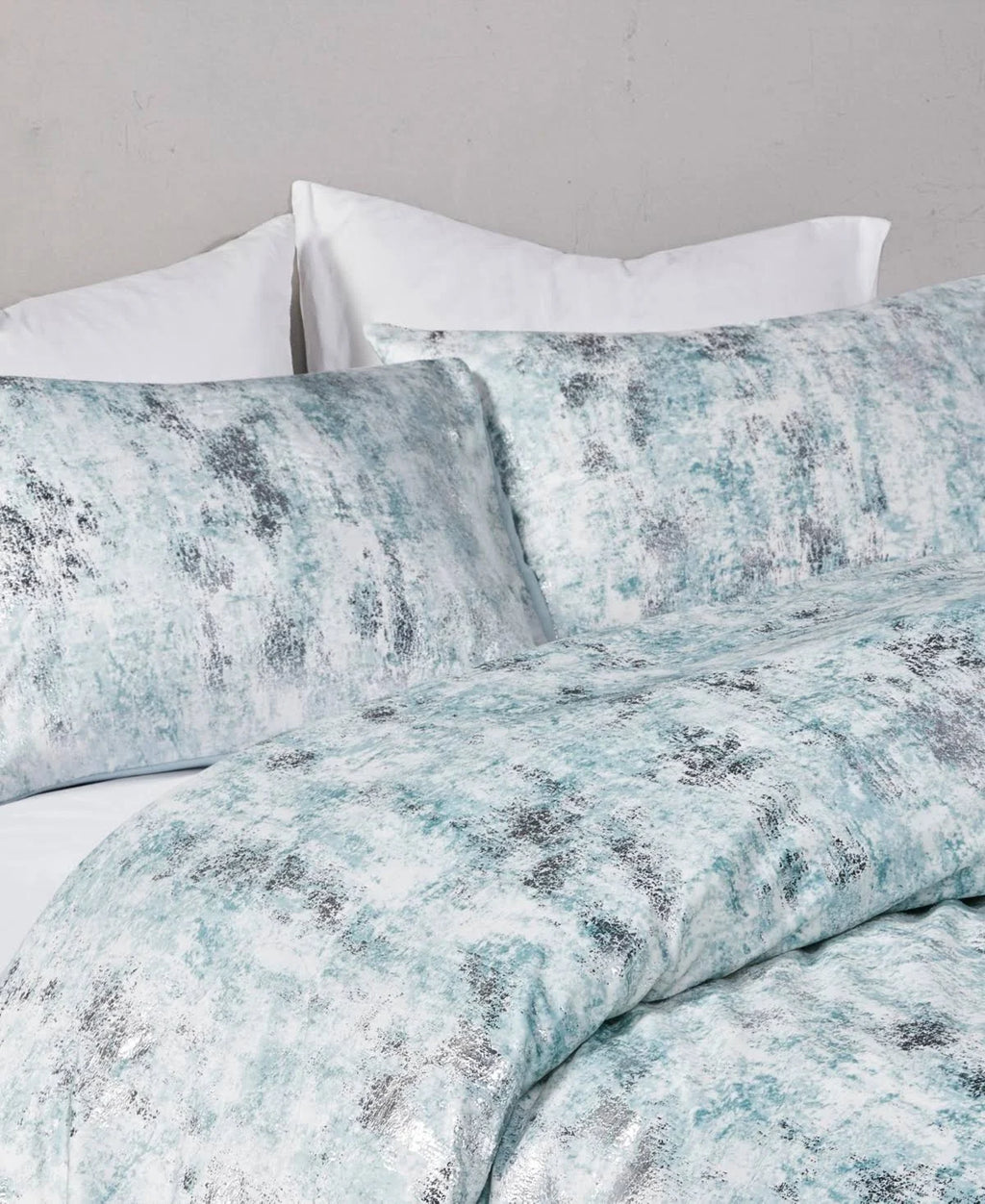 Pearl Metallic Printed Velvet Duvet Cover Set King/Cal King O1981