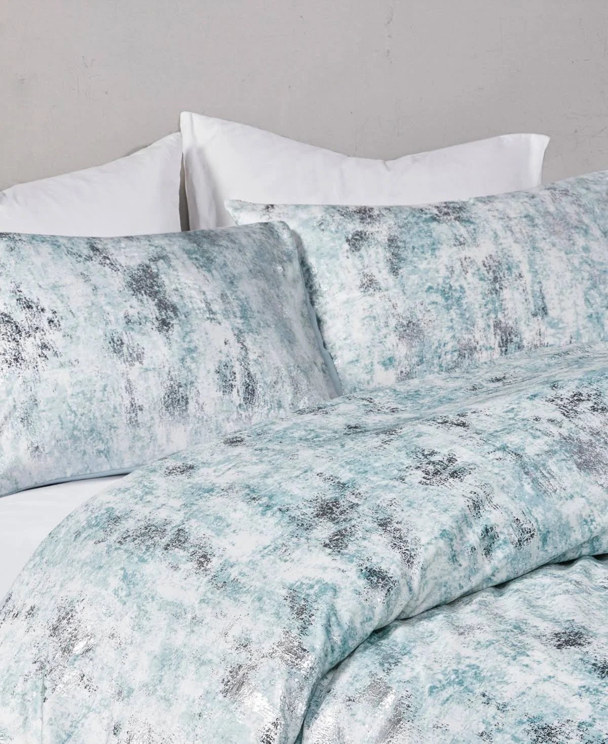 Pearl Metallic Printed Velvet Duvet Cover Set King/Cal King O1981
