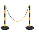 4 Pack Plastic Traffic Cones with Fillable Base and 5Ft Link Chains G7679