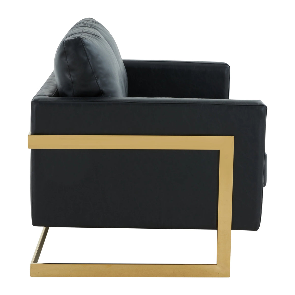 Black Leather Upholstered Loveseat A3363