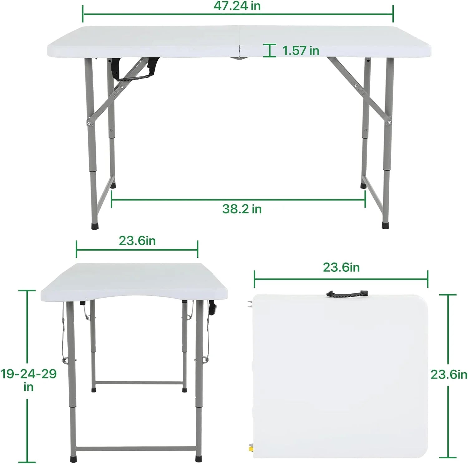 White 4 ft Folding Plastic Table with Handle P4264
