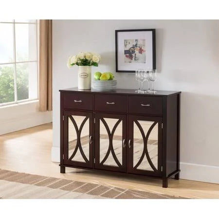 Espresso Wood Sideboard Cabinet with Drawers A48330