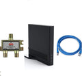 Dual-Tuner Local Channel Streamer with DVR Bundle with Cat5e UTP Cable and Coaxial Cable Splitter L40984