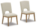 Light Brown & Beige Upholstered Side Chair, 2 Count F1605