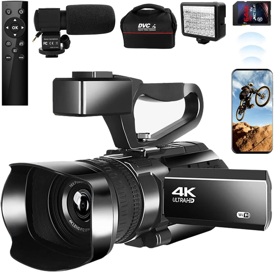 4K 48MP 60FPS Touch Screen Camcorder with Microphone X69960
