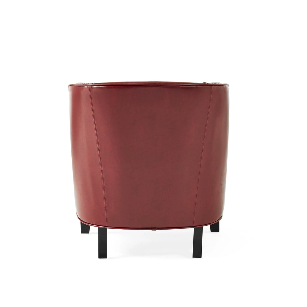 Bonded Leather Club Accent Chair, Oxblood Red V522912